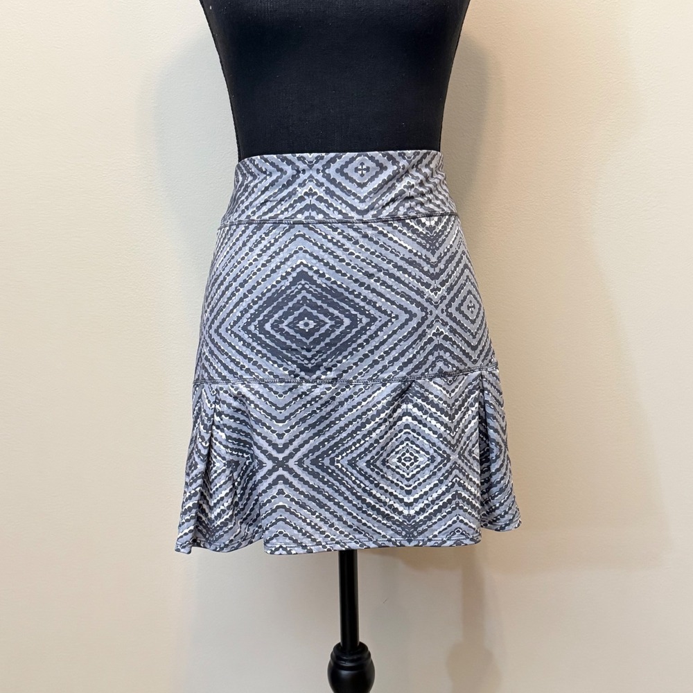 Reel Legends Keep-It-Cool Skort Skirt Womens XL Grey Geometric Active Gorpcore